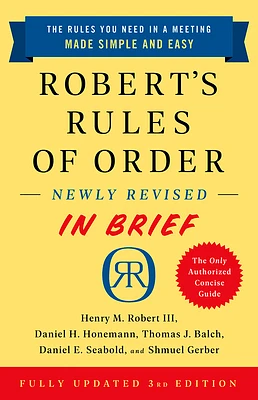 Robert's Rules of Order Newly Revised In Brief, 3rd edition (Paperback)