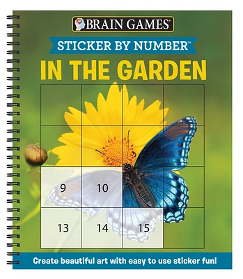 Brain Games - Sticker by Number: In the Garden (Easy - Square Stickers): Create Beautiful Art with Easy to Use Sticker Fun! (Spiral)