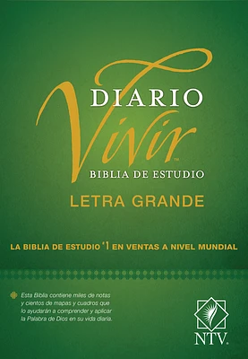 Biblia de Estudio del Diario Vivir Ntv, Letra Grande (Tapa Dura, Letra Roja) (Large Print / Hardcover)