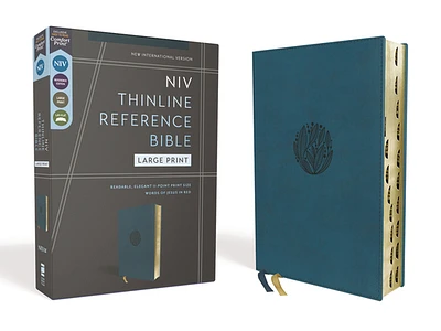 Niv, Thinline Reference Bible (Deep Study at a Portable Size), Large Print, Leathersoft, Teal, Red Letter, Thumb Indexed, Comfort Print (Imitation Leather)