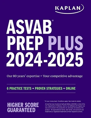 ASVAB Prep Plus 2024-2025: 6 Practice Tests + Proven Strategies + Online + Video (Kaplan Test Prep) (Paperback)