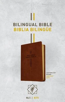 Bilingual Bible / Biblia Bilingüe Nlt/Ntv (Leatherlike, Brown) (Imitation Leather)