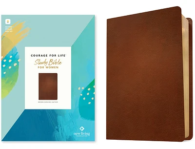 NLT Courage for Life Study Bible for Women (Genuine Leather, Brown, Filament Enabled) (Leather)