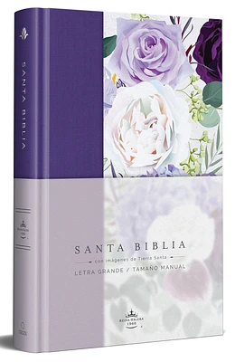 Biblia RVR1960 Tapa dura y tela morada con flores tamaño manual / Spanish Bible RVR 1960 Handy Size Large Print Hardcover Cloth with Purple Floral (Large Print / Hardcover)