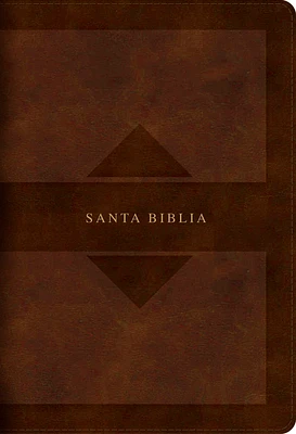 RVR 1960 Biblia letra grande tamaño manual edición tierra santa, café símil piel Mass Market (Leather / fine binding)