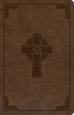 KJV Large Print Personal Size Reference Bible, Brown Celtic Cross LeatherTouch, Indexed (Large Print / Leather / fine binding)