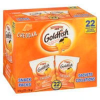 Pepperidge Farm - Goldfish Baked Snack Crackers, Cheddar Snack Packs, 22 Each