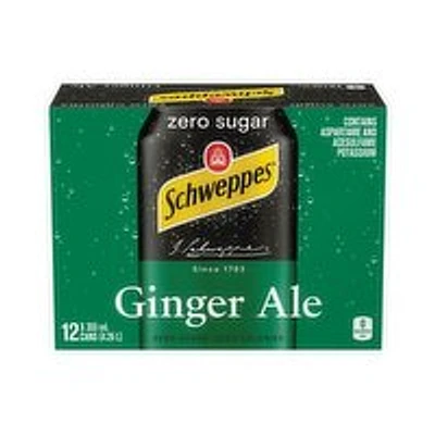 Schweppes - Ginger Ale Zero Sugar, 12 Each