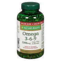 Nature's Bounty - Omega 3-6-9 Fish, Flax & Borage 1200mg, 200 Each