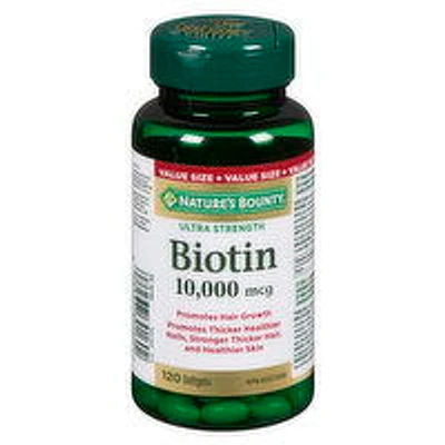 Nature's Bounty - Biotin Ultra Strength 10, 000 mcg VItamin, 120 Each