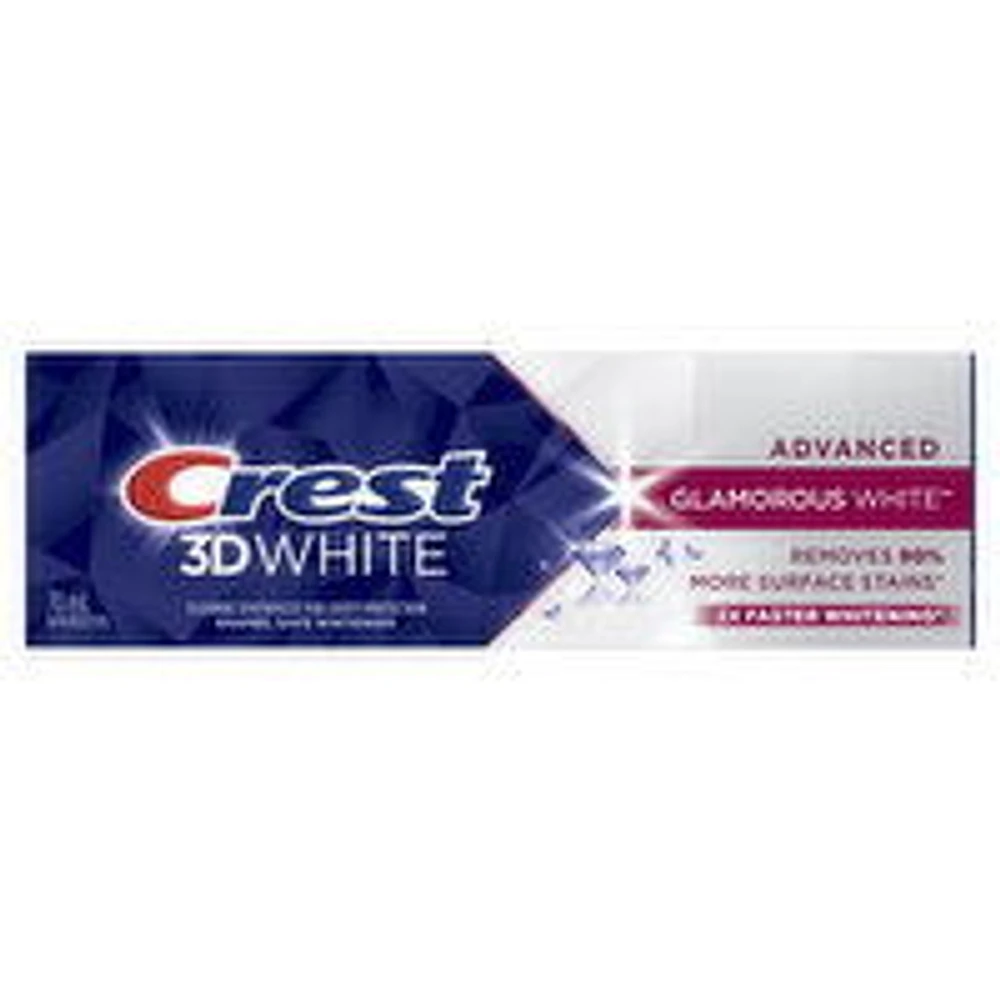 Crest - 3D White Advanced Toothpaste, Glamorous White, 70 Millilitre