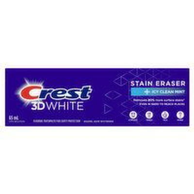 Crest - 3D White Stain Eraser Toothpaste - Icy Clean Mint, 65 Millilitre