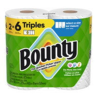 Bounty - Select-a-Size Paper Towel 2=6 Triples, 2 Each