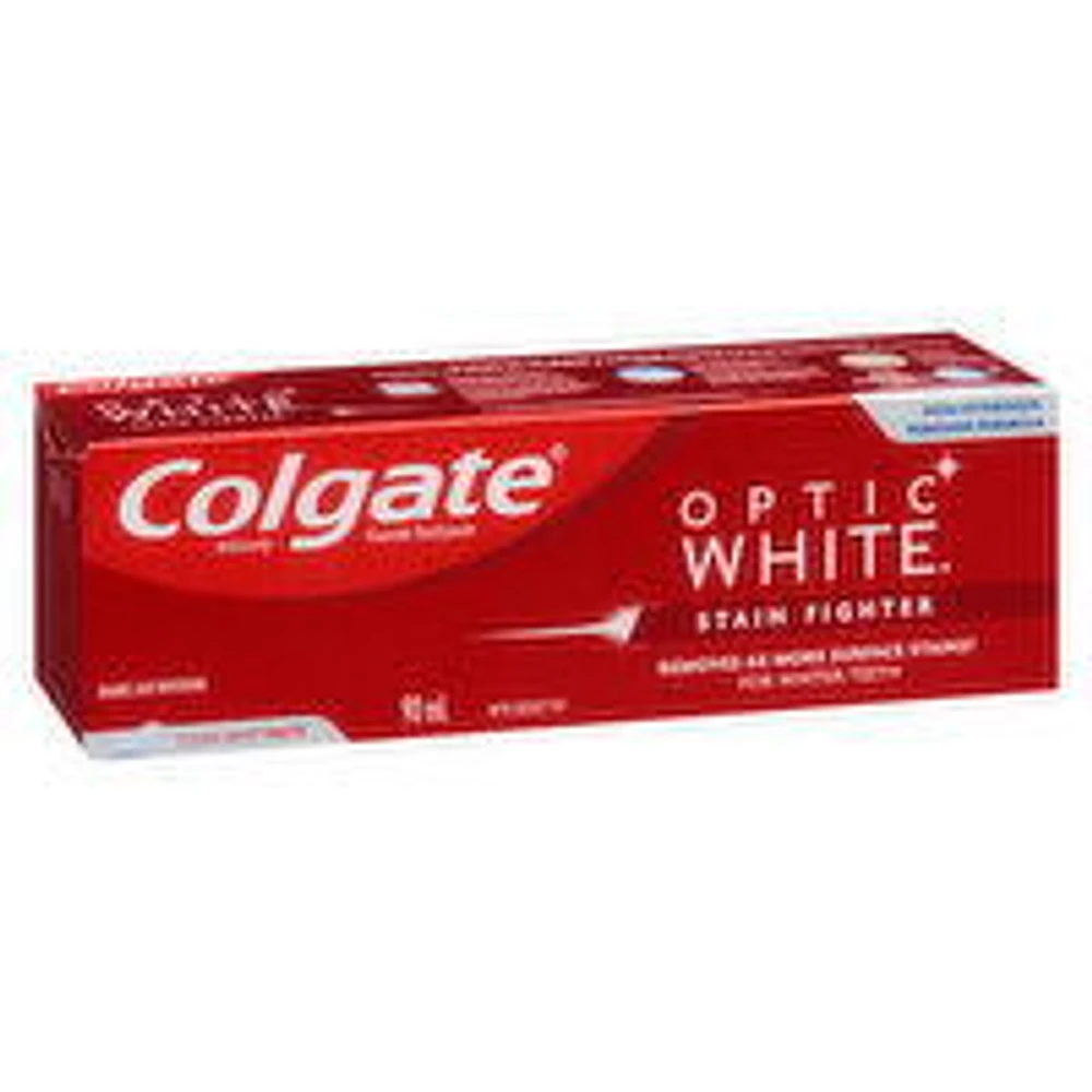 Colgate - Optic White Toothpaste, Stain Fighter Clean Mint, 90 Millilitre
