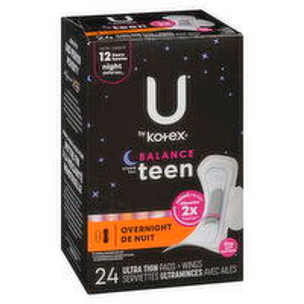 KOTEX - UBK Ultra Thin Teen Wing Pads, 24 Each