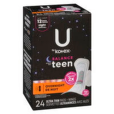 KOTEX - UBK Ultra Thin Teen Wing Pads, 24 Each