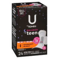 KOTEX - UBK Ultra Thin Teen Wing Pads, 24 Each