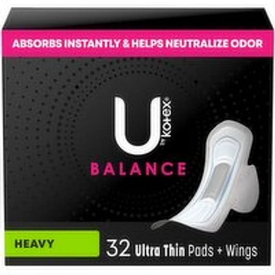 KOTEX - Ultra Thin Balance Pads With Charcoal Heavy, 32 Each