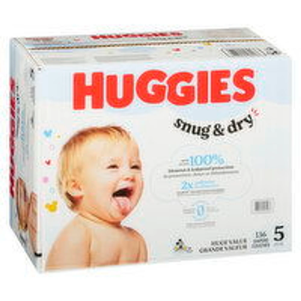 Huggies - Snug & Dry Diaper Mega Col Size 5, 136 Each