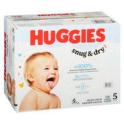 Huggies - Snug & Dry Diaper Mega Col Size 5, 136 Each
