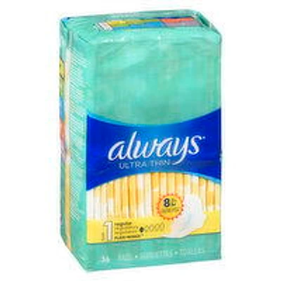 Always - Ultra Thin Pads - Regular Size 1 Wings, 36 Each