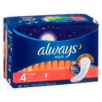 Always - Maxi Pads, Overnight, 28 Each