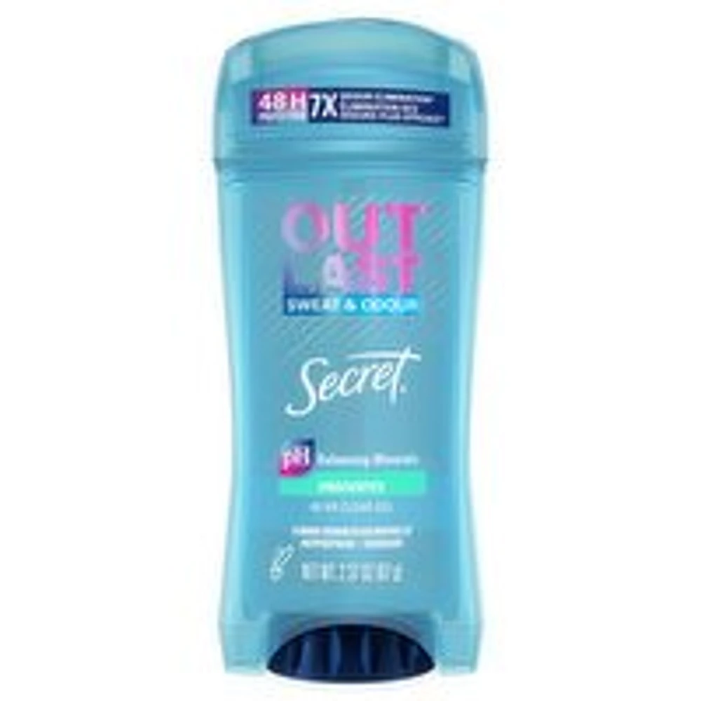 Secret - Womens Outlast Sweat & Odor Clear Gel Deodorant, Unscented, 73 Gram