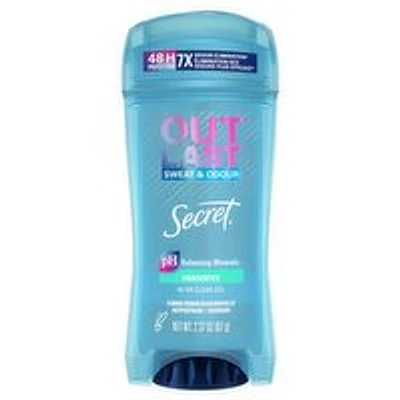 Secret - Womens Outlast Sweat & Odor Clear Gel Deodorant, Unscented, 73 Gram