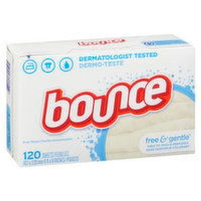 bounce - Free & Sensitive Dryer Sheets, 120 Each