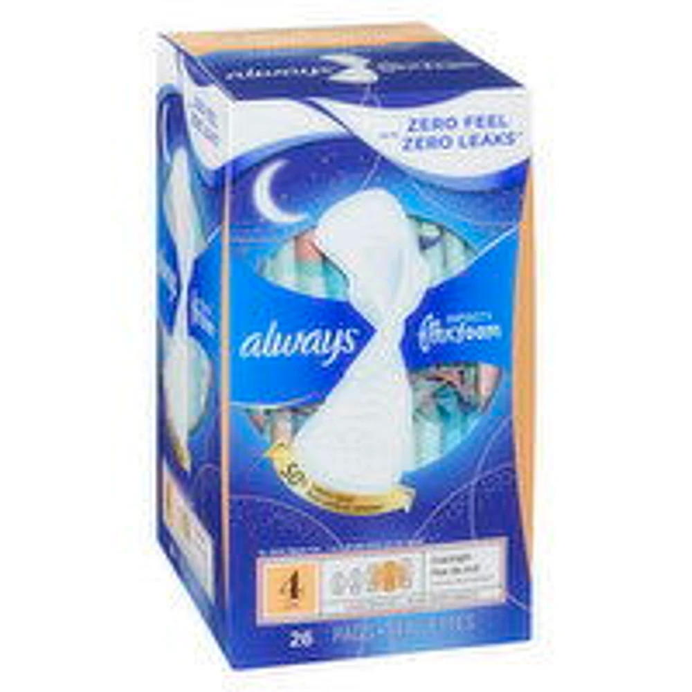 Always - Infinity Flex foam Over Night Pads w/Wings -size 4, 26 Each