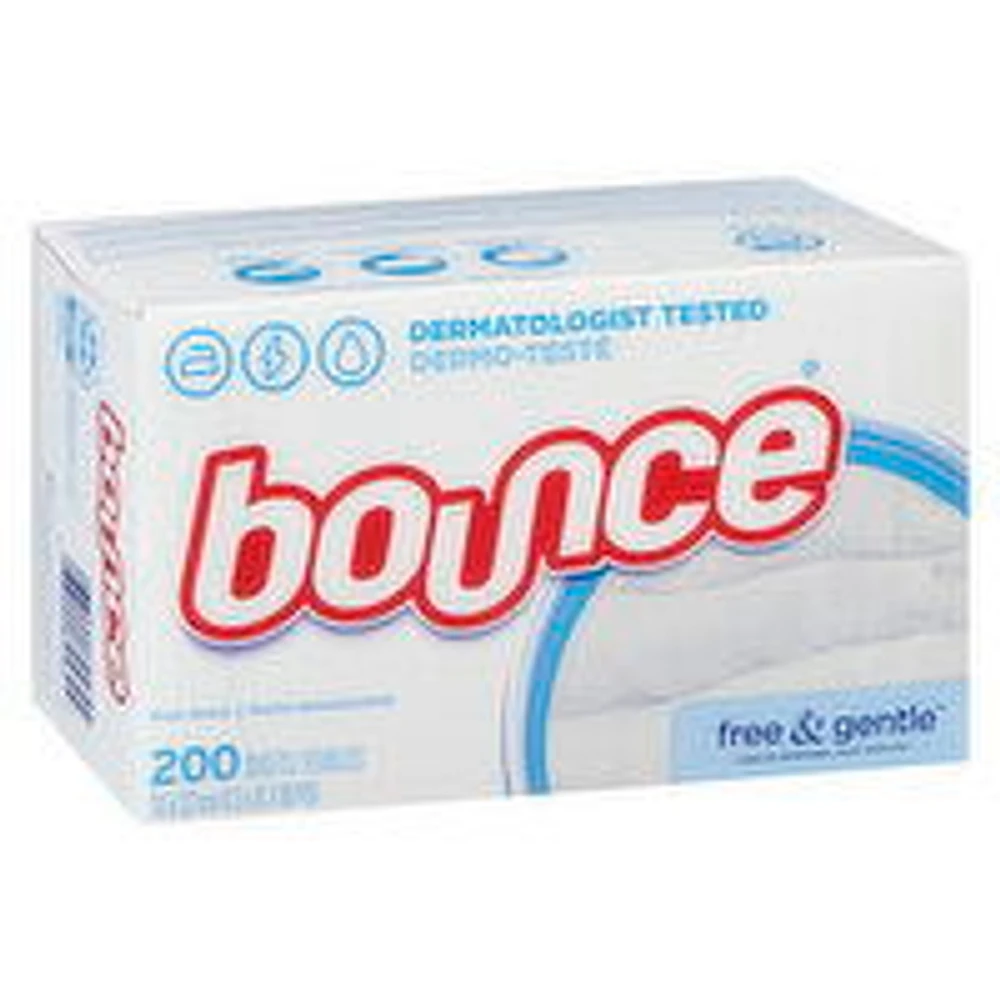 bounce - Fabric Softner Sheets Free & Gentle, 200 Each