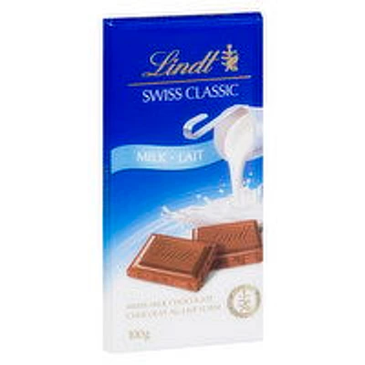 Lindt - Swiss Classic Milk Chocolate Bar, 100 Gram