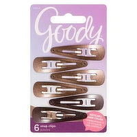 Goody - Snap Clips - Brunette, 6 Each
