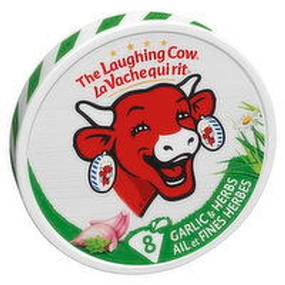 The Laughing Cow - Spreadable Cheese Snacks, Garlic & Herb, 8 Each