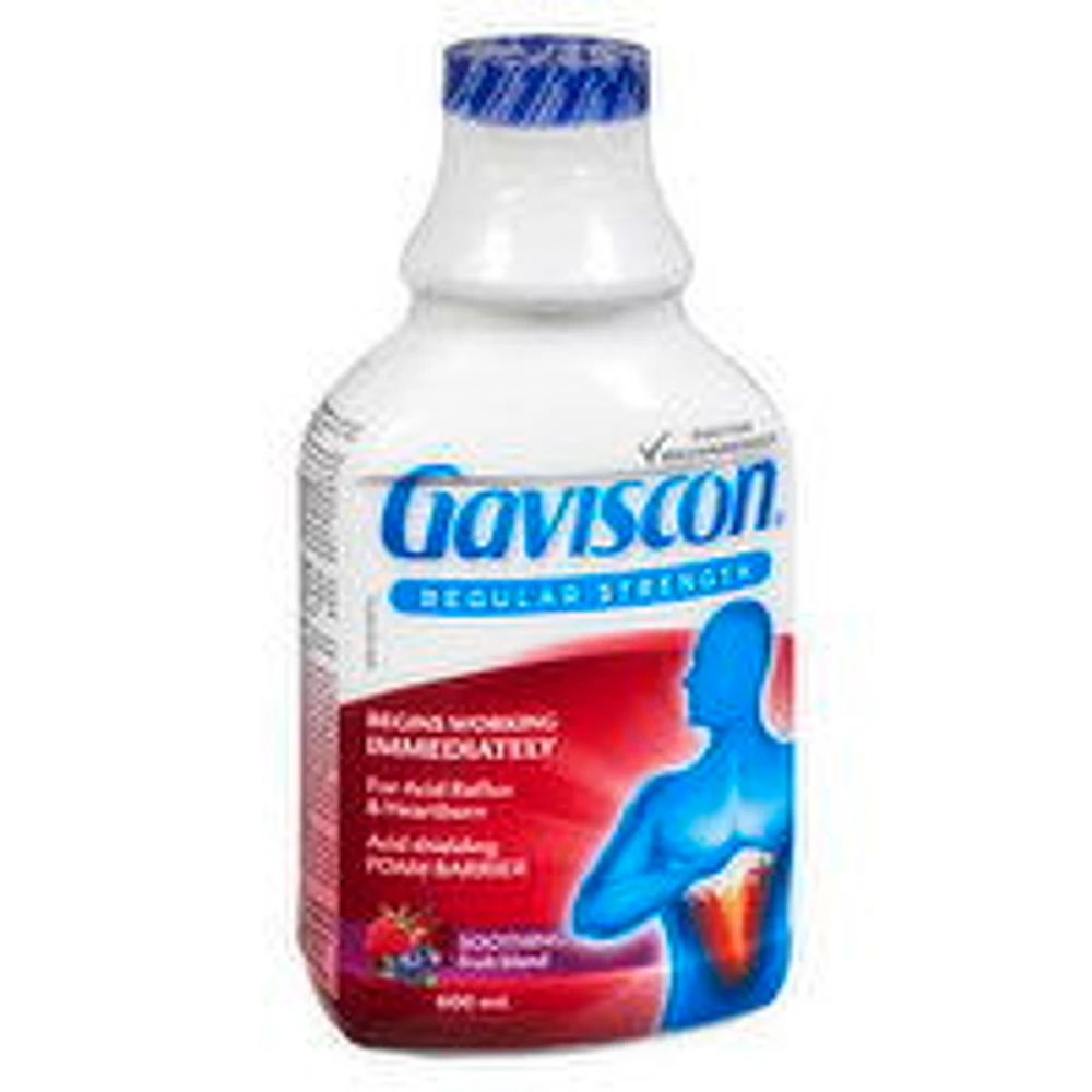 Gaviscon - Regular Strength Liquid - Fruit Blend, 600 Millilitre
