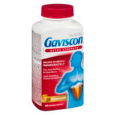 Gaviscon - GAVISCON TABLETS X-STR BUTTERSCOTCH, 60 Each