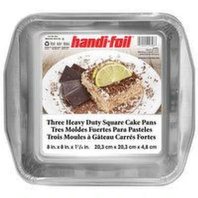 Handi Foil - Heavy Duty Square Cake Pans, 3 Each