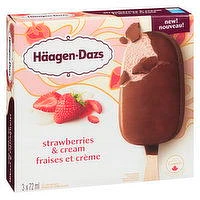 Haagen-Dazs - Strawberries & Cream Ice Cream Bars, 3 Each