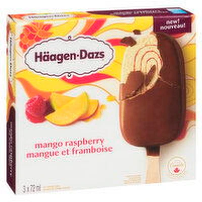 Haagen-Dazs - Mango Raspberry Ice Cream Bars, 3 Each