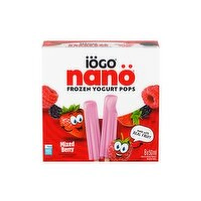 IOGO - Nano Frozen Yogurt Pops Mixed Berry, 8 Pack, 400 Millilitre