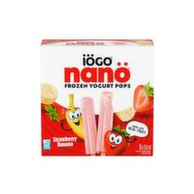 IOGO - Nano Frozen Yogurt Pops, Strawberry Banana, 8 Pack, 400 Millilitre