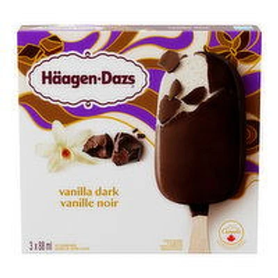 Haagen-Dazs - Vanilla Dark Chocolate Ice Cream Bars, 3 Each