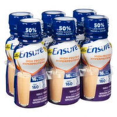 Ensure - High Protein Vanilla- 50% Less Sugar, 6 Each