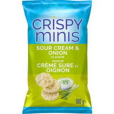 Quaker - Crispy Minis Sour Cream & Onion Brown Rice Chips, 100 Gram