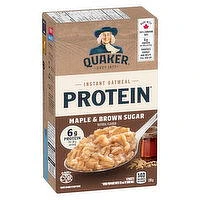 Quaker - High Protein Maple & Brown Sugar Flavour Instant Oatmeal,, 228 Gram