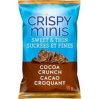 Quaker - Crispy Minis Sweet & Thin, Cocoa Crunch Rice Chips, 90 Gram