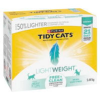 Purina - Tidy Cats Lightweight Clumping Litter, Unscented Free & Clean, 5.44 Kilogram