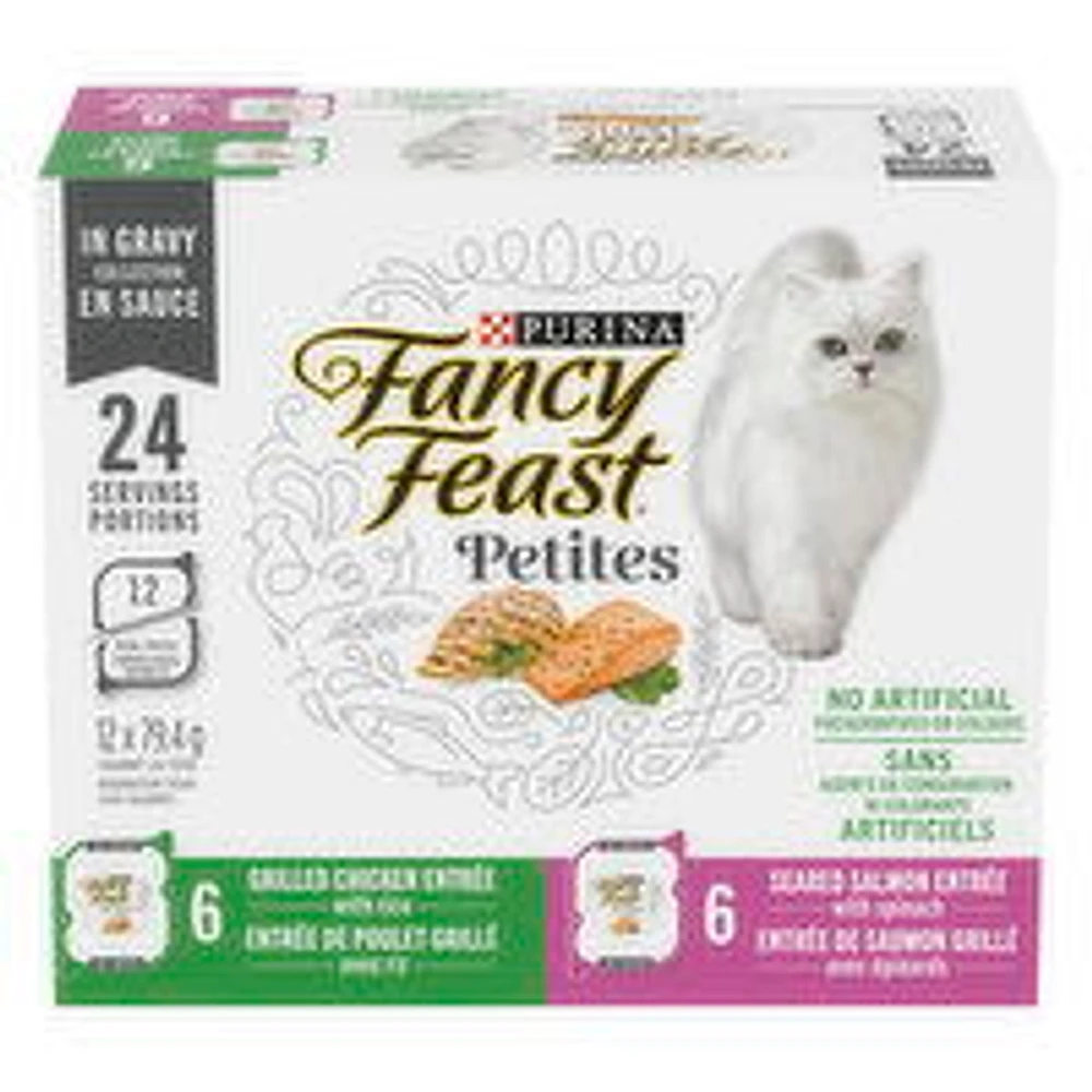 Purina - Fancy Feast Petites In Gravy Collection Variety Pack Wet Cat Food 79.4g Cans, 12 Each