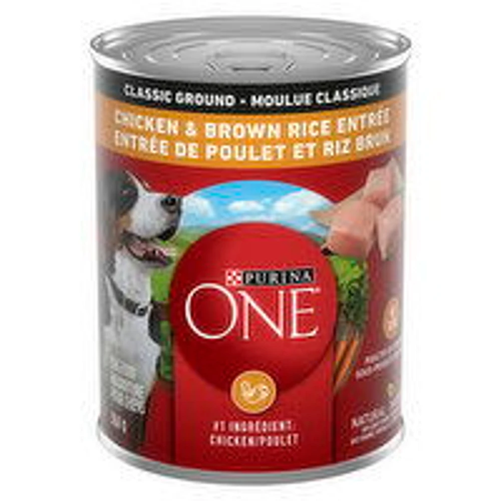 Purina - One Wet Dog Food, Chicken & Brown Rice Entre Wet Dog Food, 368 Gram