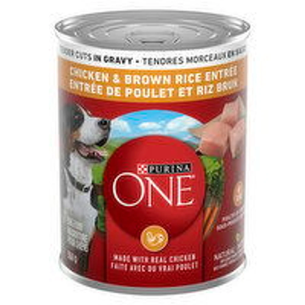 Purina - One Tender Cuts in Gravy Chicken & Brown Rice Entree, Wet Dog Food, 368 Gram